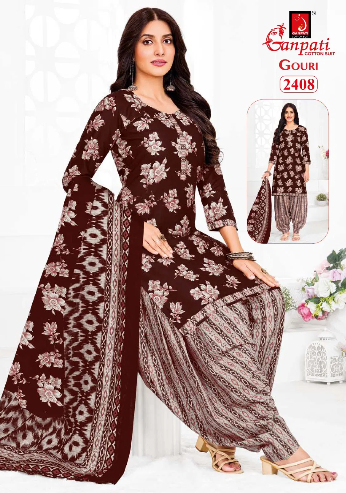 Gouri Vol 10 By Ganpati Heavy Cotton Printed Dress Material Wholesale Online